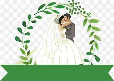 婚礼绿叶背景
