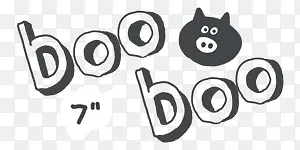 boo卡通黑色立体字