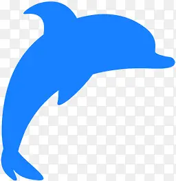 蓝色手绘卡通海豚创意