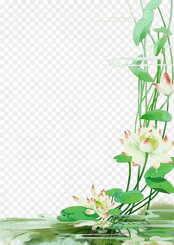 莲花侧边装饰