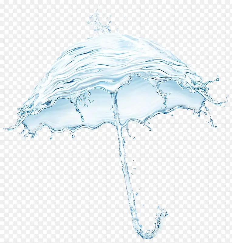 伞形清澈水柱