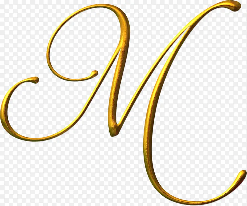 金色M婚礼字母图片