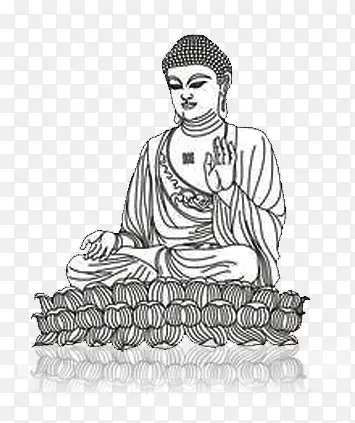 佛教佛像线稿插画艺术设计素材PNG图片素材下载_图片编号qlbwogdl-免抠素材网