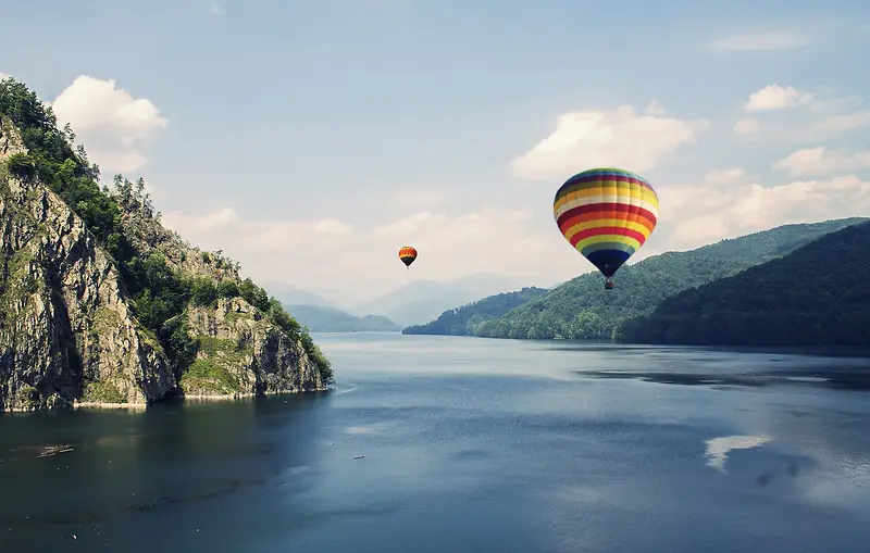 大自然风景氢气球海报