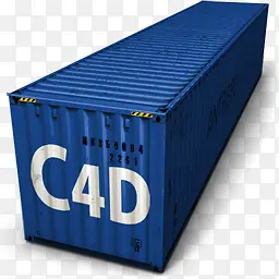 C4d蓝色集装箱
