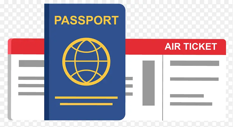 矢量护照和机票