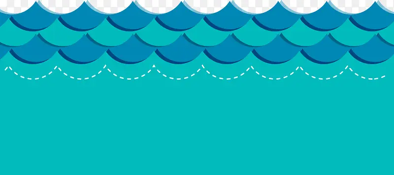 卡通夏日海浪