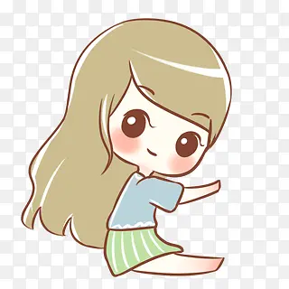 卡通锻炼的女孩