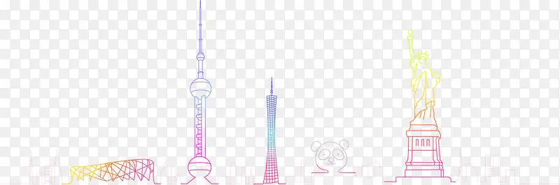 科技简笔图柱形建筑