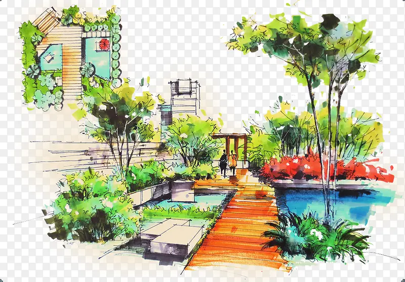 手绘景观设计图片