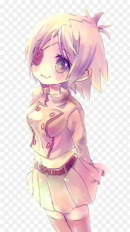 卡通女孩期待