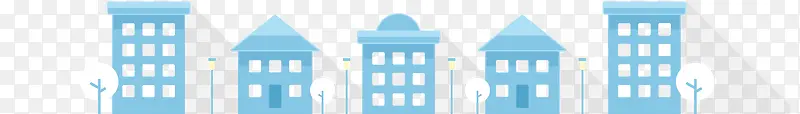 卡通蓝色建筑群