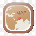棕色地图图标