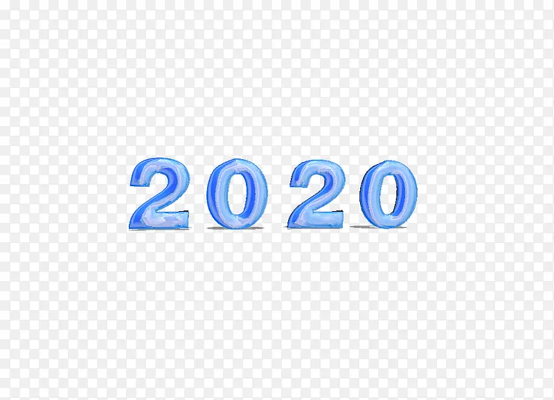 2020彩色玻璃质感立体文字