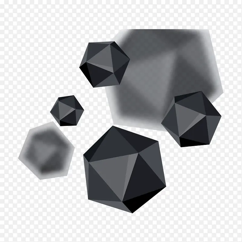 黑色几何立体块
