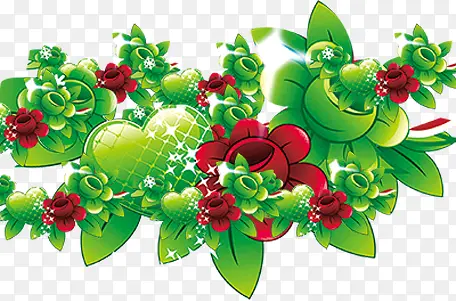 绿色装饰花朵设计