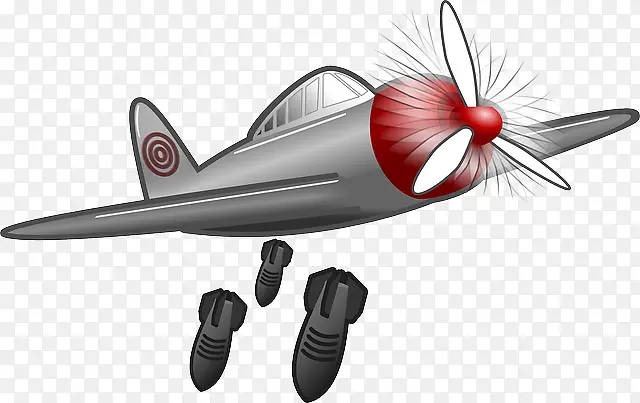 螺旋桨轰炸机扔炸弹