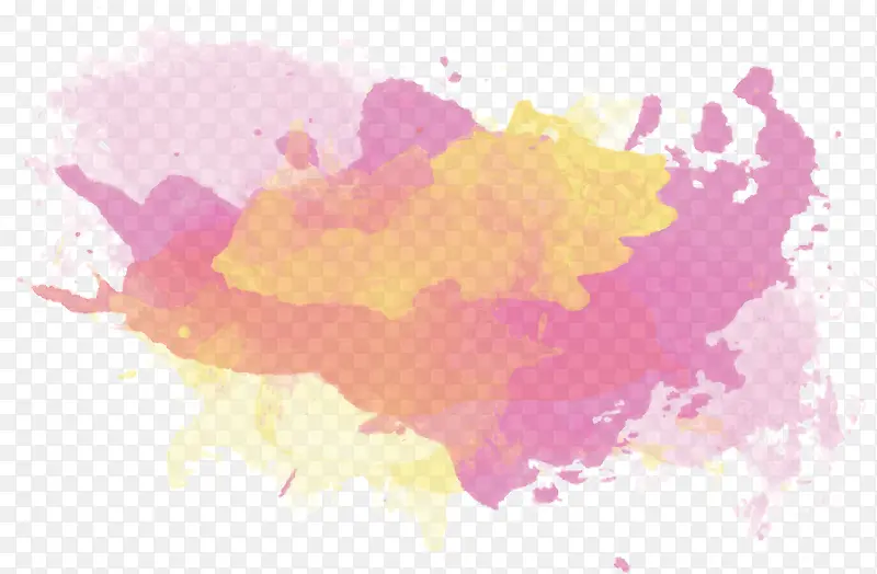 紫黄色艺术墨迹装饰