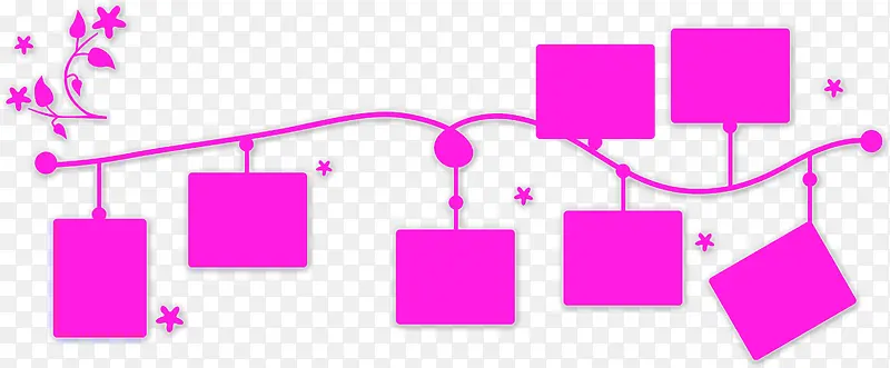 紫色方形展板设计树枝