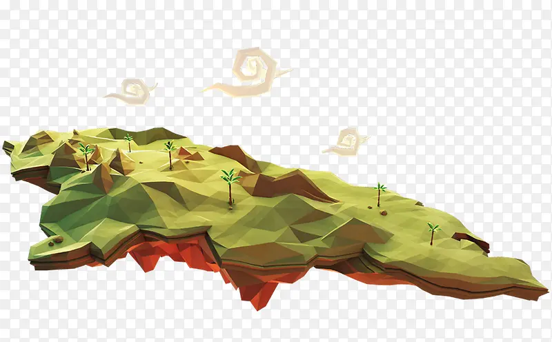 绿色山地模型