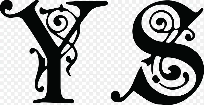 黑色YS婚礼logo图片