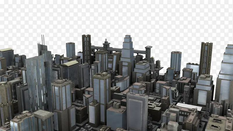 现代城市模型png素材