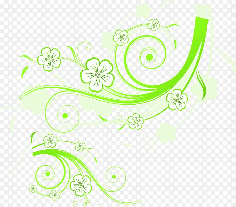 绿色清瓣花纹装饰