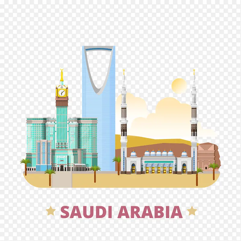 沙特阿拉伯旅游地标元素