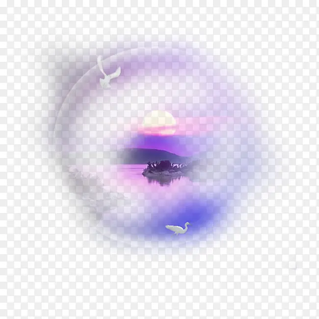紫色气泡风景