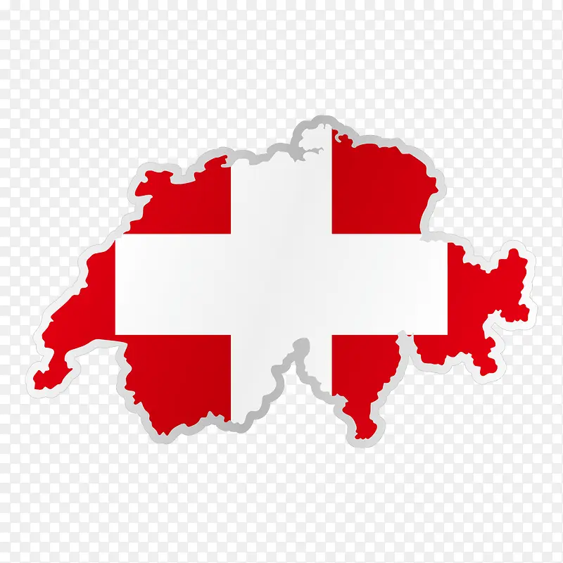 矢量旗标十字瑞士