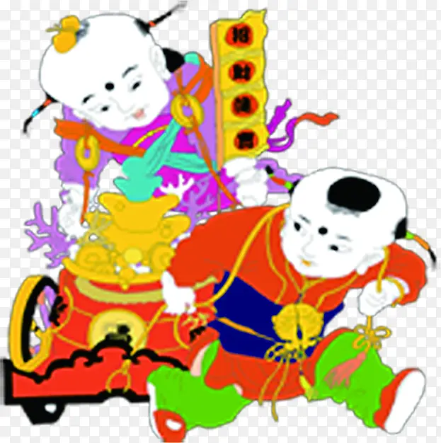 春天中国风插图人物