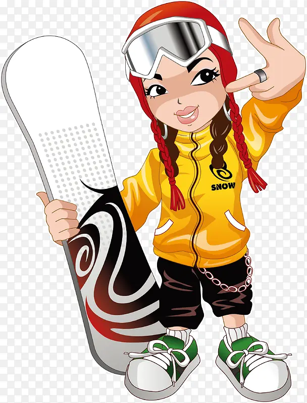 矢量滑雪女孩