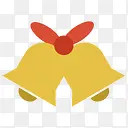 黄色扁平圣诞节铃铛