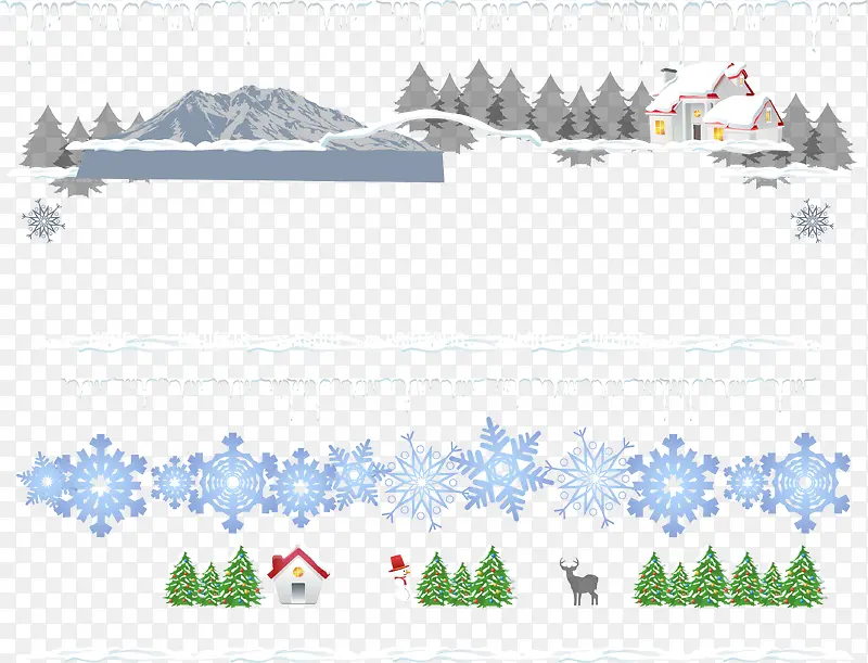 冬季雪景图案元素