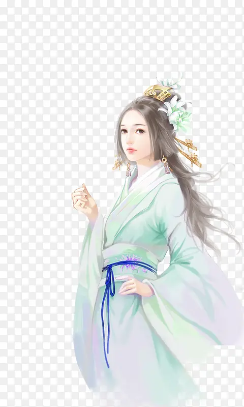 绿衣古风女孩