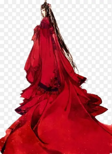 古风气质红袍女