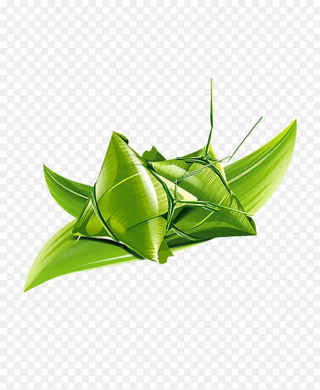 手绘绿色粽子