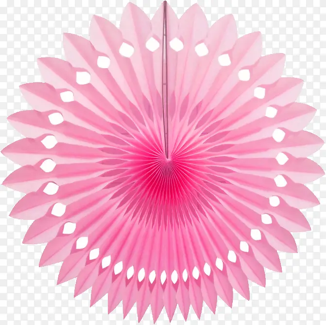粉色镂空纸花扇