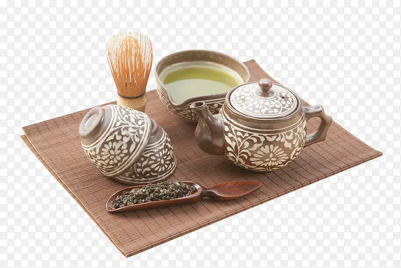 复古风陶瓷花纹茶具