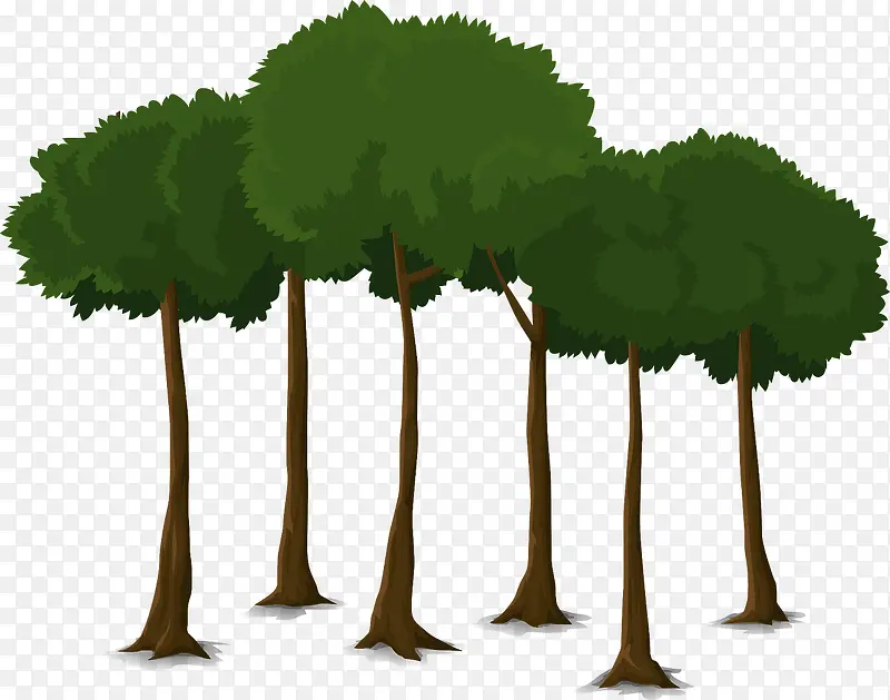 绘制绿色树林