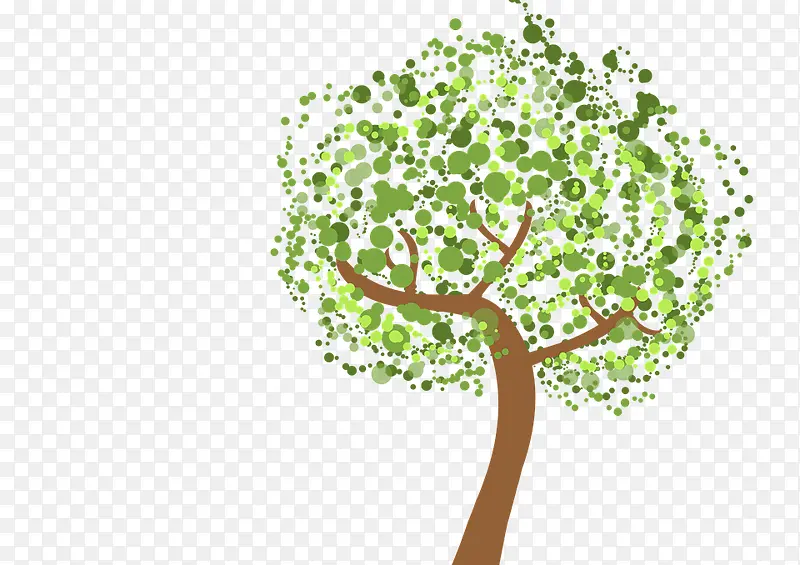 绘制创意绿树