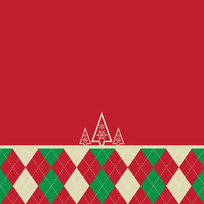 红色简约圣诞背景图