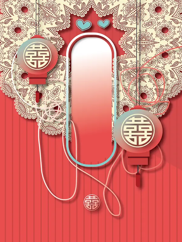 中式创意时尚婚礼卡片背景素材