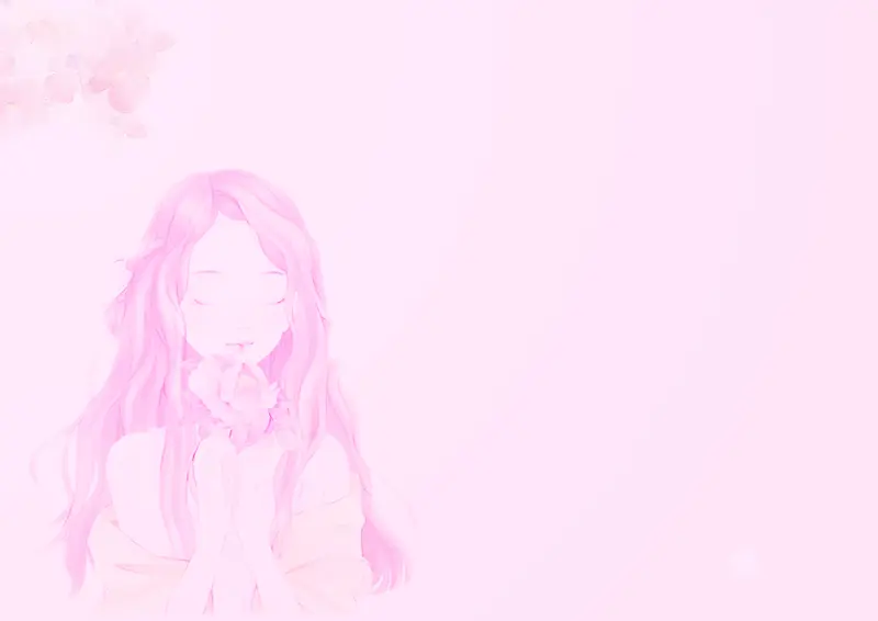 粉色女孩背景插画