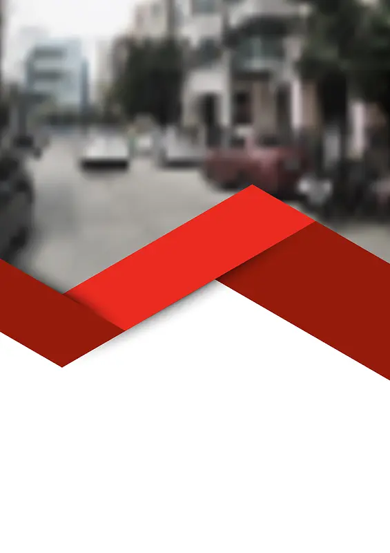 红色几何条形商务宣传街景矢量背景