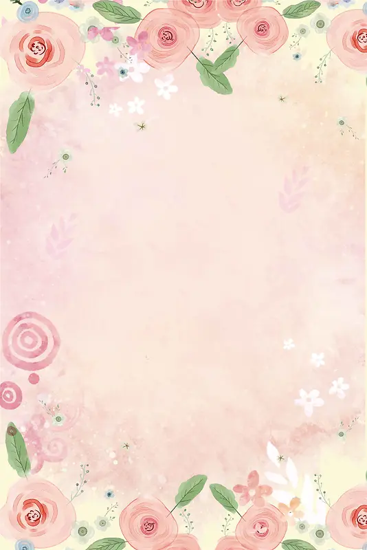 粉色手绘大气婚礼指示牌海报背景模板