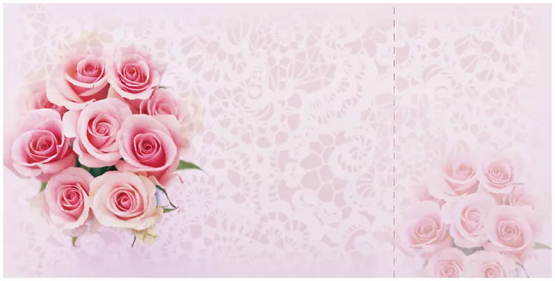 粉色温馨浪漫立体玫瑰花朵花店代金券背景