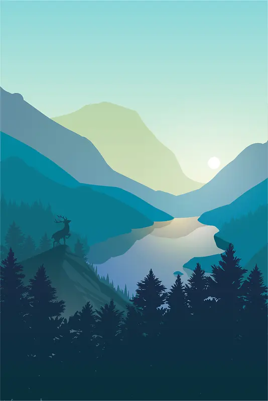 山脉自然风光素材背景