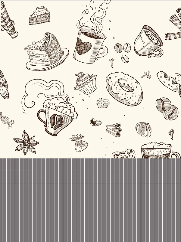 美食图标底纹欧式菜单矢量背景素材