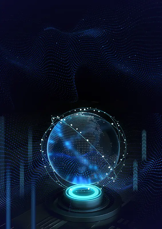 球体商务光效运动背景图